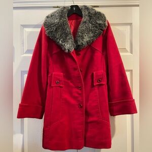 Vintage Betty Rose Montoro Suede by Earl Glo - 1970s Red Coat - READ Sz M